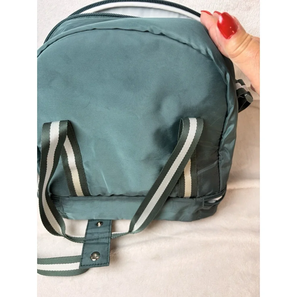 Fit & Fresh Dual Compartment Insulated Lunch Bag Sage Green Tote Shoulder Strap